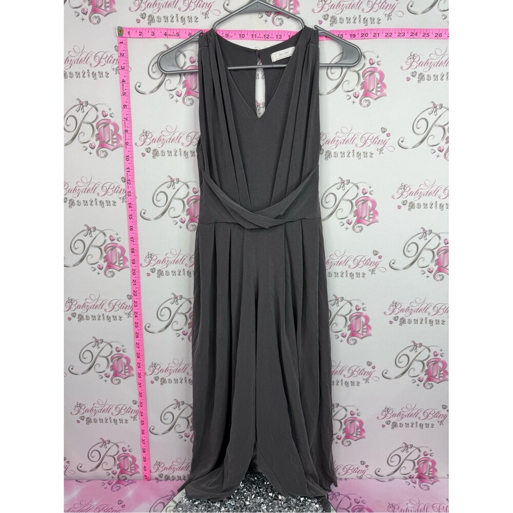 OAK + FORT jumpsuit pants Charcoal Gray Sleeveless V-Neck Jumpsuit